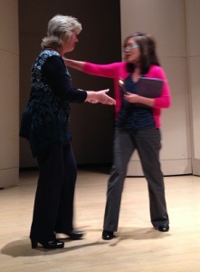 Linda Li-Bleuel hands over the gavel to incoming President Debbie Ruth.